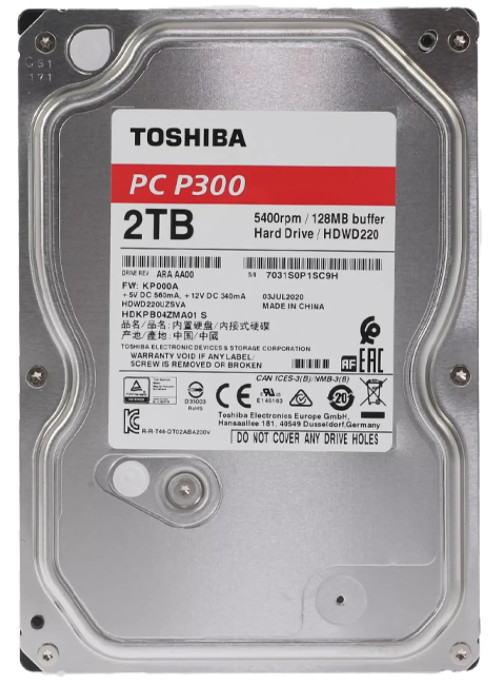 Жесткий диск Toshiba P300 2 ТБ HDWD220